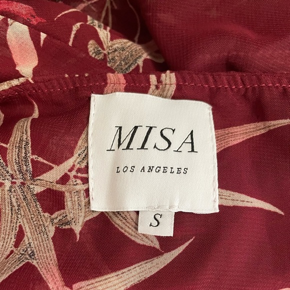 Misa Los Angeles Veronique Floral Short-sleeve Midi Dress Red Floral Size - Picture 11 of 11